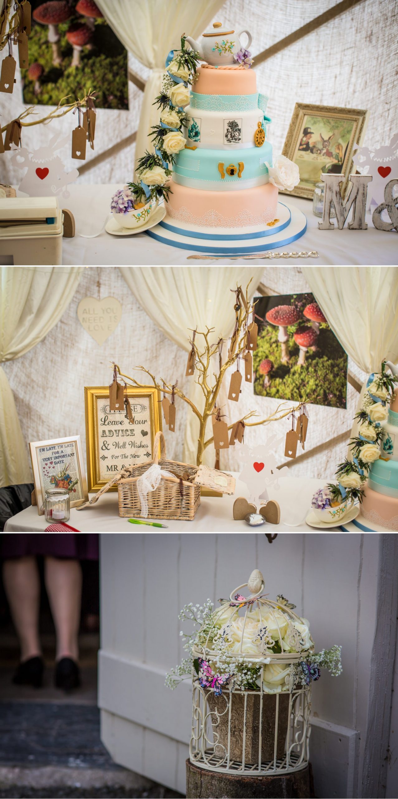 Tea party, themed wedding cake