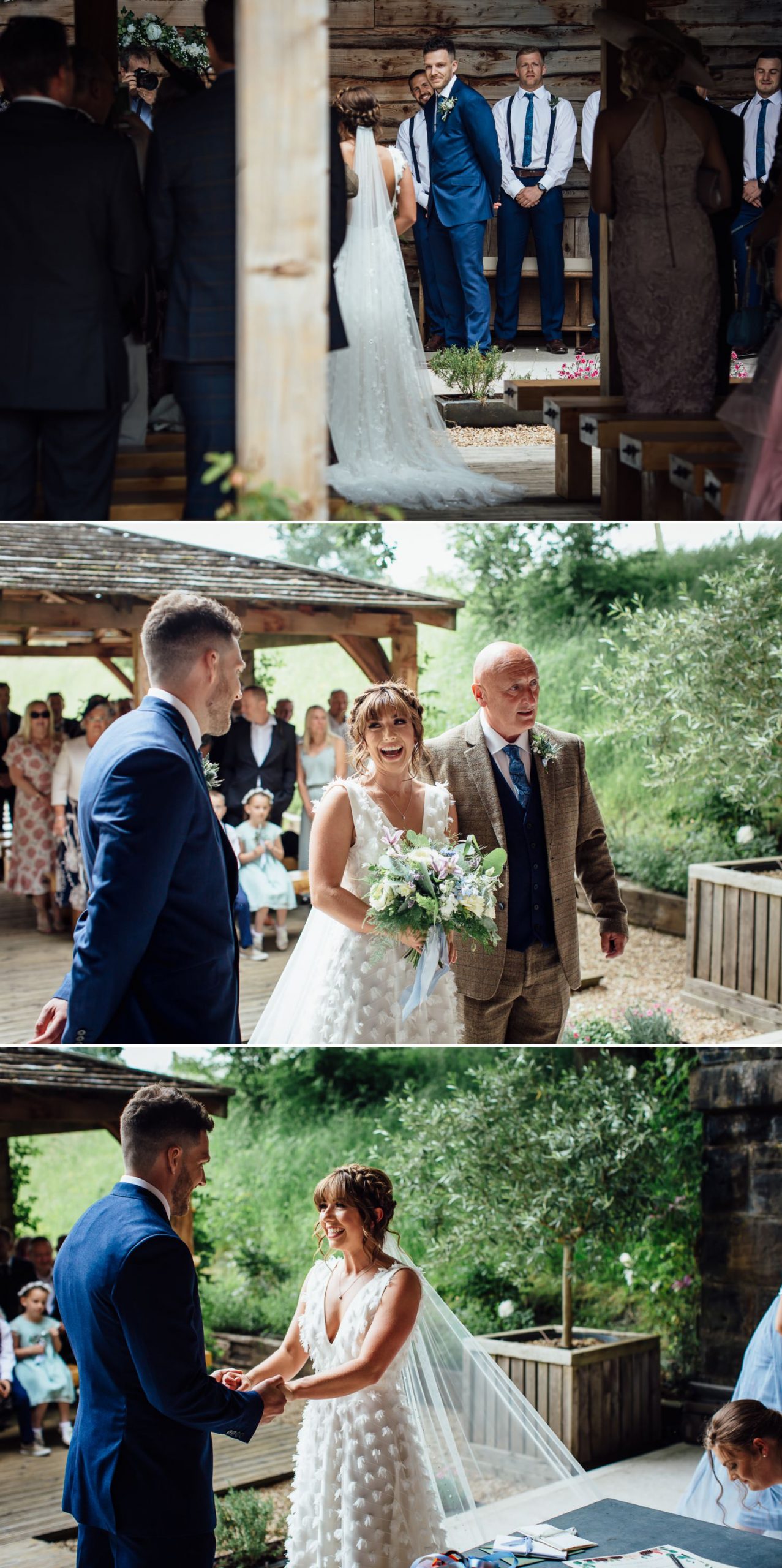 bride and groom seeing each other for the first time