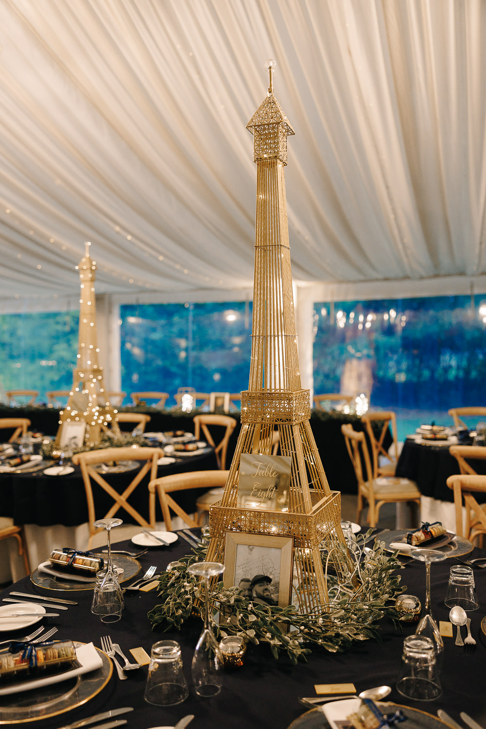 Paris wedding table decorations