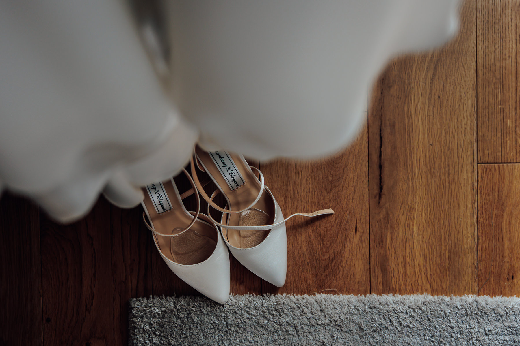 photograph of brides shoes