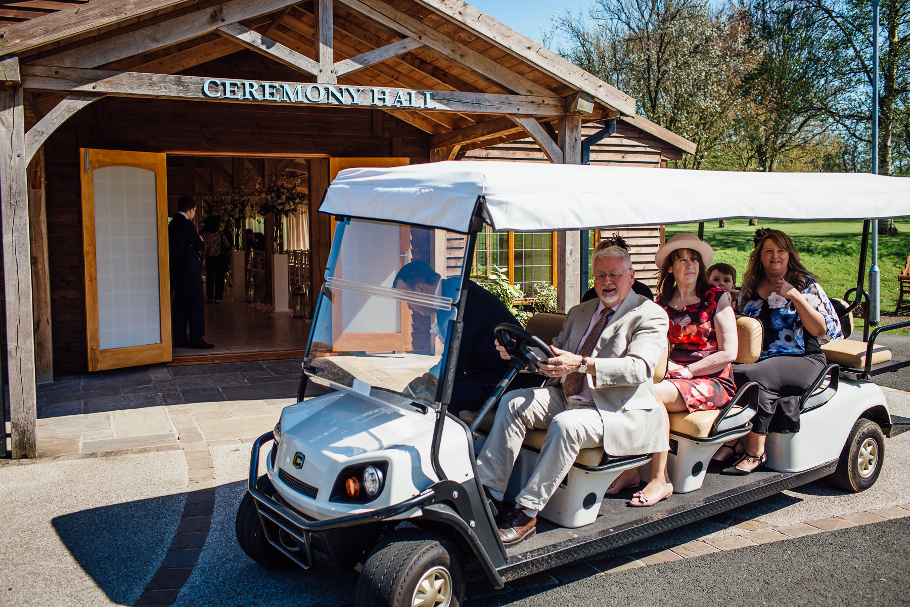 A buggy ride to the ceremony room