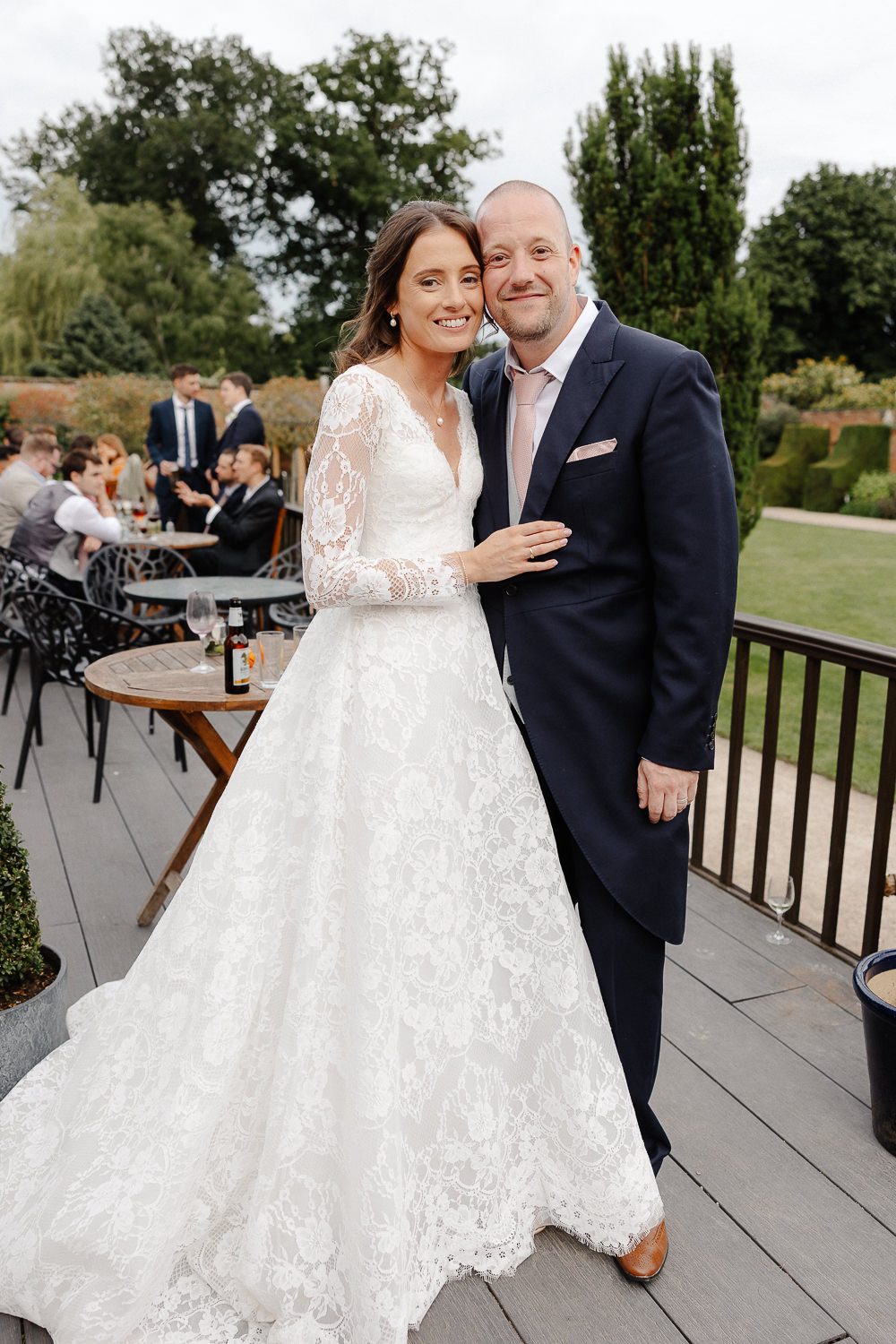 a man and woman in a wedding dress